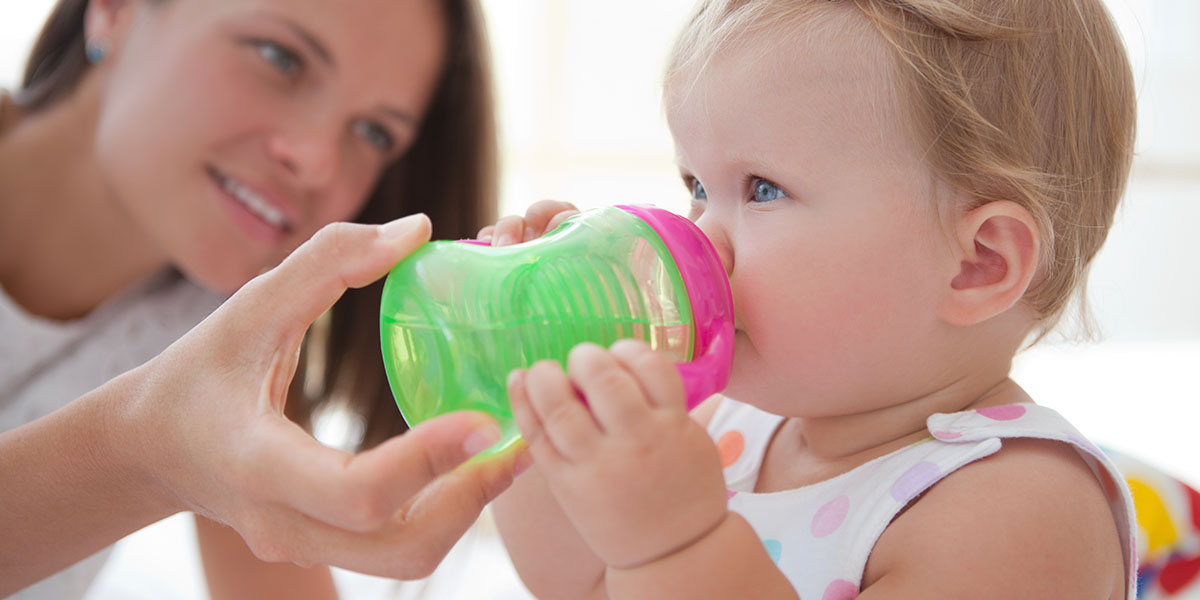 Feeding Baby Juice Bottle