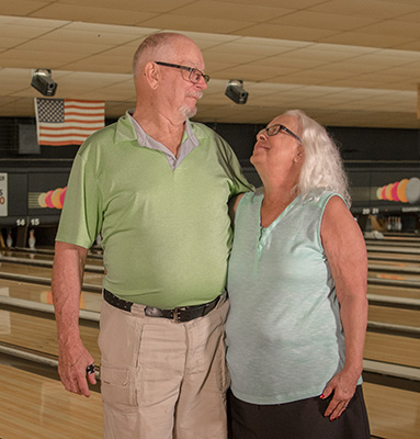 Bill and Mindy at the bowling alley